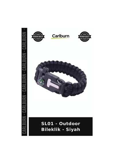 Sl01 - Outdoor Bileklik - Siyah Koyu Renk Kullanışlı Parça Modern Takılar