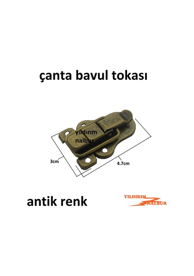 Sandık Çanta Tokası Antik Renk Bavul Kilidi Dolap Kilidi Mandallı