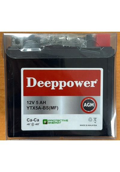 Deeppower 12 Volt 5 Amper Motosiklet Aküsü-ölçüler 114 71 106 Mm - 1,7 Kg.ytx5a-bs