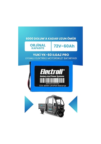 Yuki Yk-60 Ilgaz Pro Uyumlu Batarya Standart Kapasite Lifepo4 72v 60ah Elektrikli Motorsiklet Bataryası