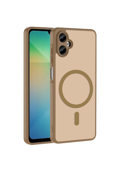 Galaxy A06 Kılıf M-safe Şarj Özellikli Zore Babet Kapak - Kahverengi