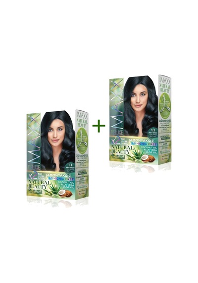2 Paket Natural Beauty Amonyaksız Saç Boyası 1.1 Mavi Siyah
