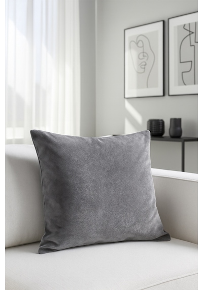 Düz Kadife Kırlent Kılıfı Gümüş V1 50x50 Gümüş