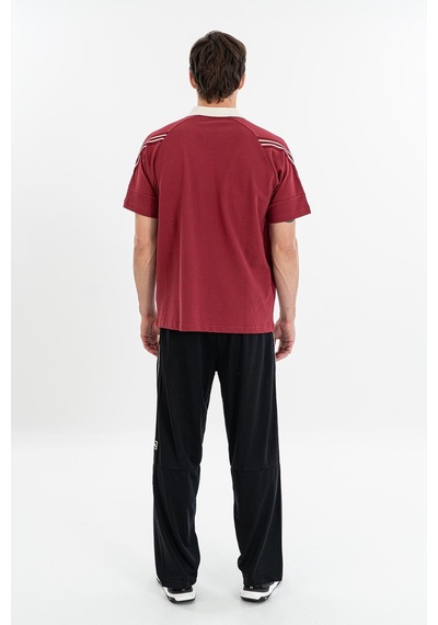 Maraton Relax Erkek Apaç Yaka Bordo T-shirt Bordo
