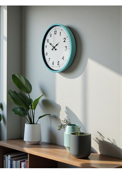 36 Cm Turkuaz Dekoratif Duvar Saati Çok Renkli 27461940