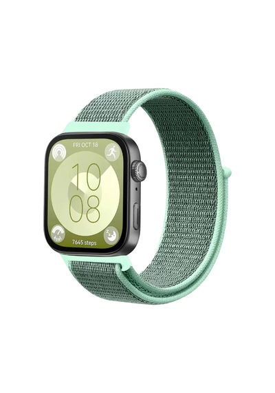 Huawei Fit 4 Hasırlı Cırtcırtlı Kordon Saat Değildir - Turkuaz