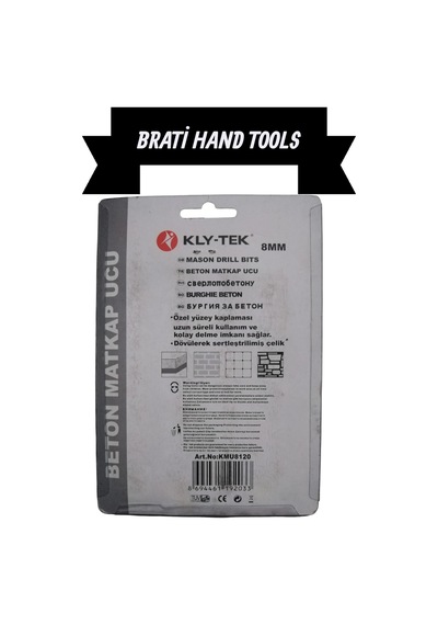 Kly-tek 8mm Beton Delme Matkap Ucu Karbon Kaplama Siyah 4 Adet Set