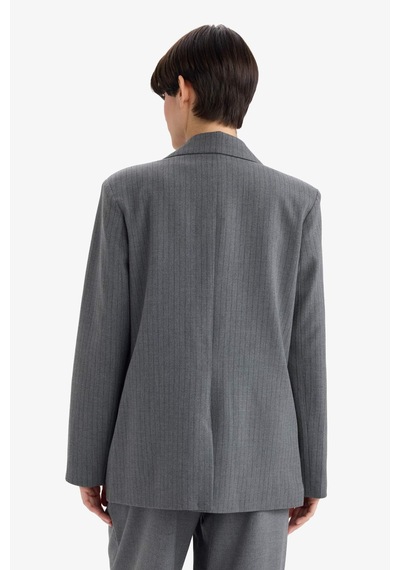 Defacto Regular Fit Düğmeli Blazer Ceket F9465ax25augr93 Gri