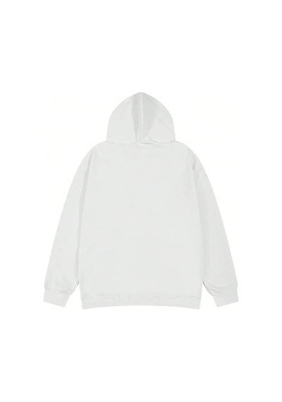 Startmore Letter Graphic Drop Shoulder Oversized Hoodie Beyaz Beyaz