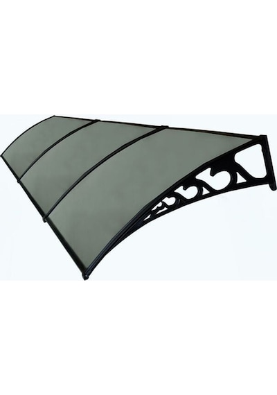 Plastik Ayak 6mm Levhalı Pratik Sundurma Kanopi 100x450 Cm Antras