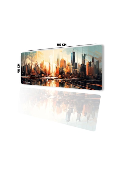 Sonictouch Ultragrand Gün Batımı Metropolis Temalı Gamer Oyuncu Xxl Klavye Mouse Pad 40x90cm Mousepad