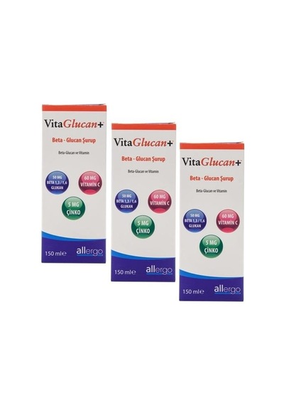 Vitaglucan Beta-Glucan Vitamin Surup 150 Ml. 3Adet 03-