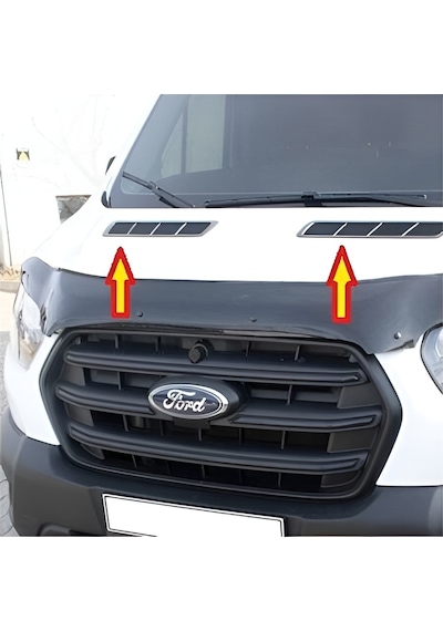 Ford Transit Uyumlu 2019 Ve Üzeri Krom Kaput Üstü Havalandırma Çerçevesi 2 Parça Paslanmaz Çelik