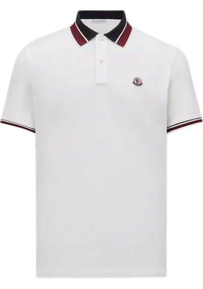 Moncler Polo Yaka Pike T-shirt Regular Fit Beyaz