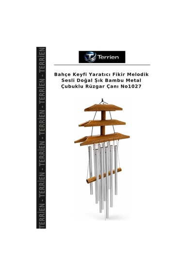 Bahçe Keyfi Yaratıcı Fikir Melodik Sesli Doğal Şık Bambu Metal Çubuklu Rüzgar Çanı No1027