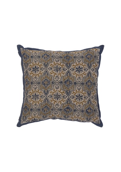 Yargıcı Koyu Bordürlü Keten Pamuk Kare Yastık 50x50 Cm 26knht1010c St