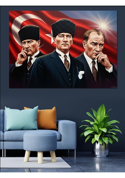 Atatürk Ve Milli Mücadele Liderleri Dekoratif Kanvas - Mdf Ahşap Tablo