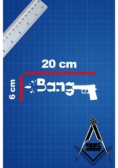 Ateş Bang 20x6 Jdm Yazı Araba-motosiklet Cam Etiket Sticker Beyaz Renk Beyaz