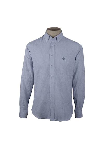 Cengiz İnler Çizgili Gofre Slim Fit Erkek Gömlek 001