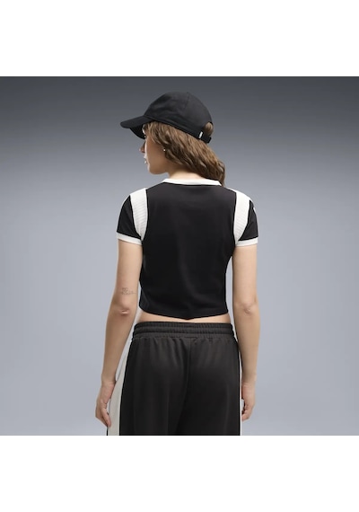 Puma Graphic Ringer Baby Tee Siyah Kadın T-shirt