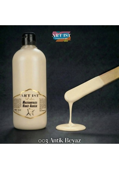 Multisurfaces Hibrit Akrilik Boyalar - 003 Antik Beyaz Ahşap, Taş Tozu, Hobi, Dıy