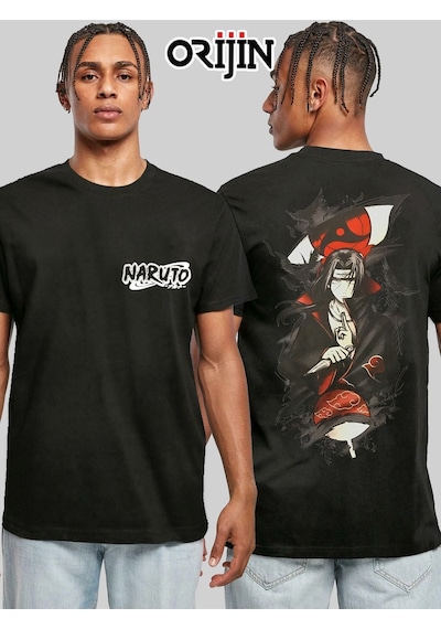 Kalic Studio Naruto Akatsuki Itachi Uchiha Crows Baskılı Unisex Siyah Siyahorj9