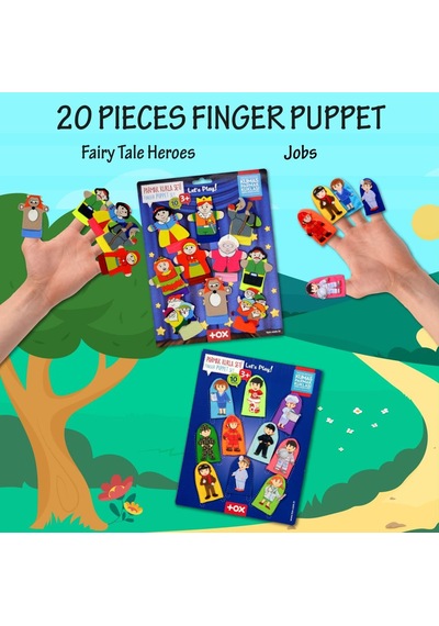 2 Set - 20 Parça Tox Masal Kahramanları ve Meslekler Parmak Kukla