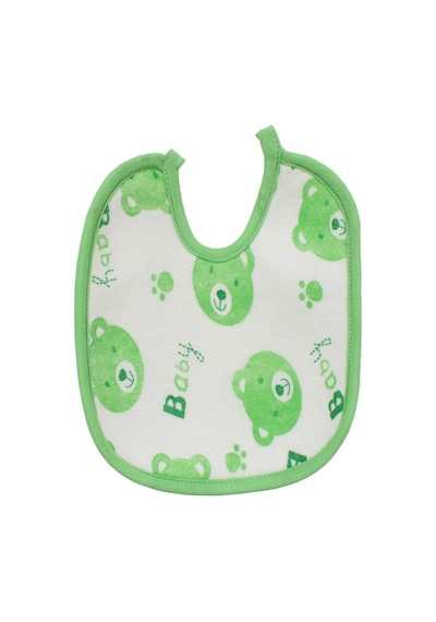 Unisex Yeşil Baby Ayı Desenli Havlu Su Geçirmez Önlük Çok Renkli
