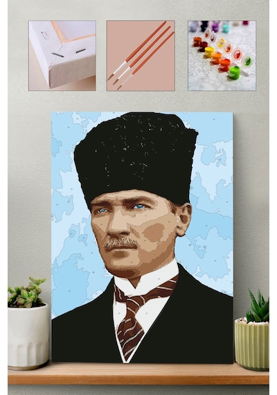 Kalpaklı Atatürk Sayılarla Boyama Seti