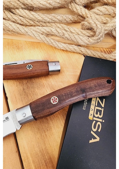 Ceviz Sap Çakı Kamp Çakısı Outdoor Piknik Çakısı Bıçağı Çk117 Kahverengi