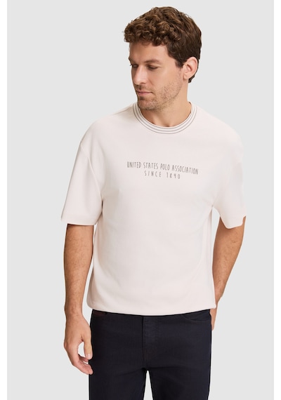 U.S. Polo Assn. Erkek Krem Tişört 50326976 Vr071