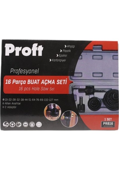 Proft Buat Panç Seti 16lı Mat Siyah