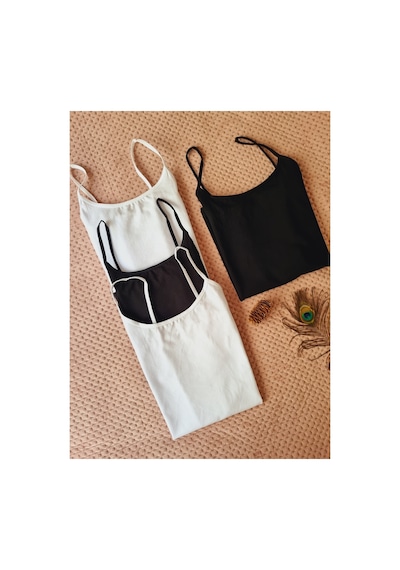 Demirsa Boutique Kadın İp Askılı Likralı 2 Adet Siyah - 2 Adet Beyaz Penye Atlet Siyah-beyaz2 Demirsa Boutique Kadın İp Askılı Likralı 2 Adet Siyah - 2 Adet Beyaz Penye Atlet Siyah-beyaz2