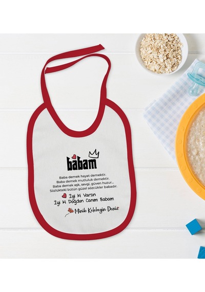BK Kids Kişiye Özel İyi ki Doğdun Canım Babam Tasarımlı Kırmızı