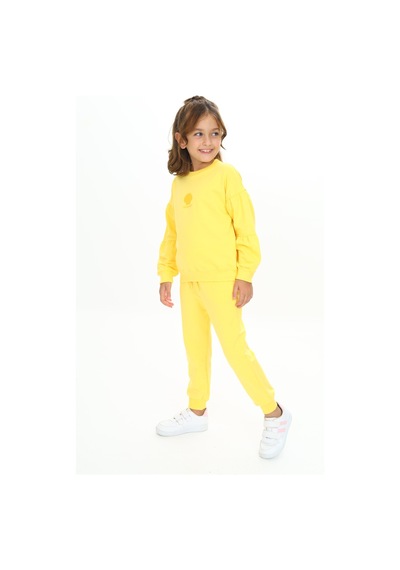 Toontoy Kids Toontoy Kız Çocuk Deniz Kabuğu Nakışlı Eşofman Takım Koyu Sarı