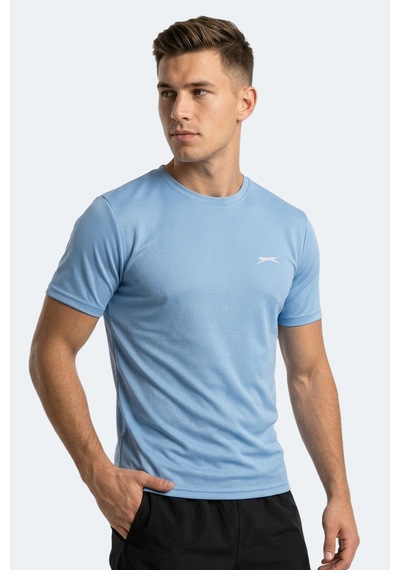 Slazenger Haunted I Erkek Saks Mavi Tişört