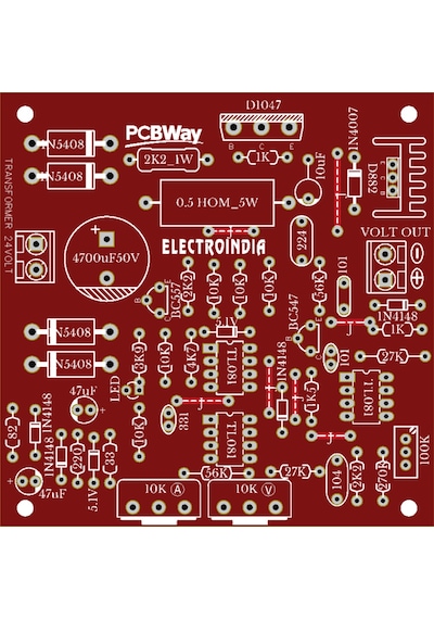 Amfiler Için Güç Kaynağı Devresi - 0-30V - 2Ma-3A