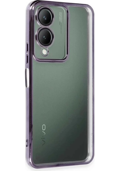 Newface Vivo Y17s Kılıf Razer Lensli Silikon - Mor