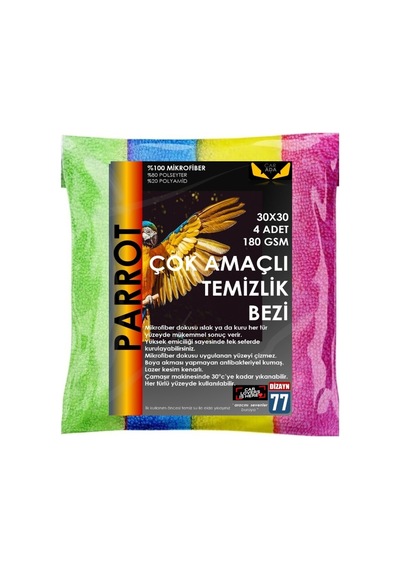 Mikrofiber Temizlik Bezi 4'lü 30x30cm 180 Gsm- %100 Mikrofiber