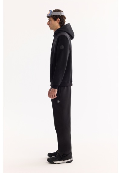 Avva Erkek Siyah Kapüşonlu Soft Touch Polar Regular Fit Sweatshirt A52y1268