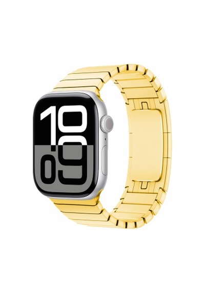 Apple Watch Uyumlu 7 45mm Krd-35 Metal Kordon - Gold