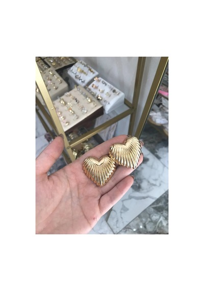 Linalya Jewelry Gold Kalp Küpe Altın - Model 97