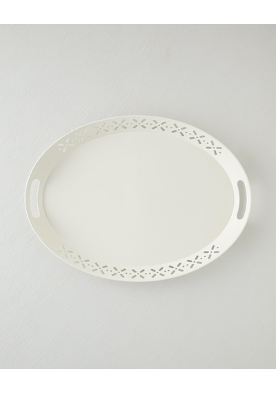 English Home Core Metal Tepsi 52x39 Cm Krem Krem