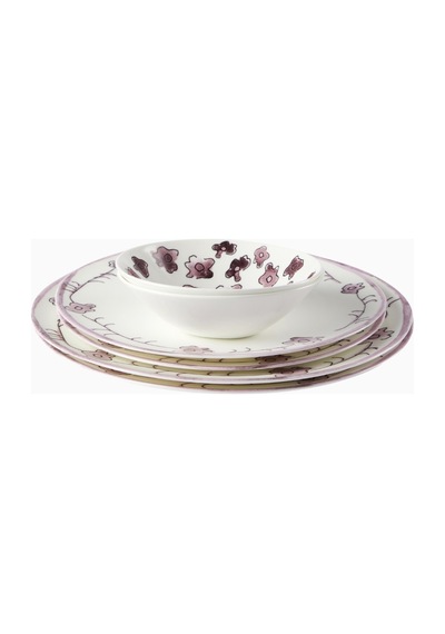 Serax Marni Dark Viola Anemone Milk Porselen Tabak Ve Kase Seti Çok Renkli