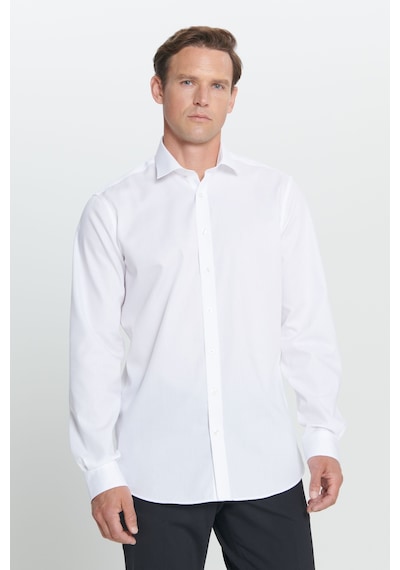 AC&Co / Altınyıldız Classics Erkek Beyaz Ütü Gerektirmeyen Comfort Fit Klasik Yaka %100 Pamuk Gömlek Beyaz