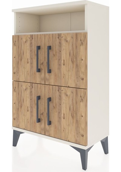 Arges Komodin Tek Raflı 4 Kapaklı 60x30x96 Aytaşı-çam Aytaşı