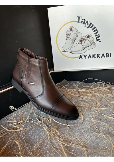 Taşpınar %100 Deri Erkek Günlük Kışlık Rahat Klasik Bot 39-45 Kahverengi