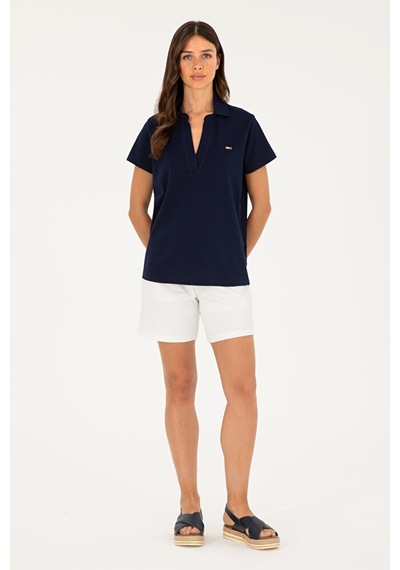 U.S. Polo Assn. Kadın Basic Tişört 50285853-vr033 Lacivert