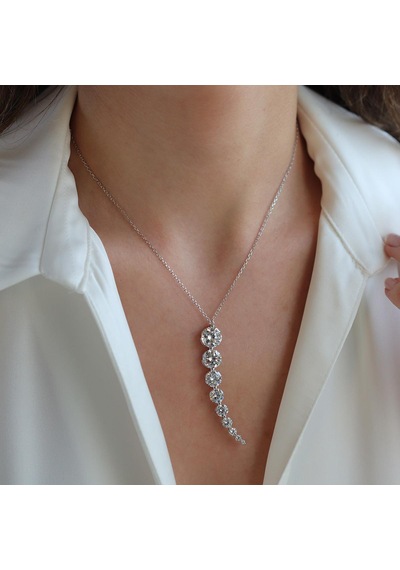 Su Yolu Sky Diamond Gümüş Kolye Gümüş