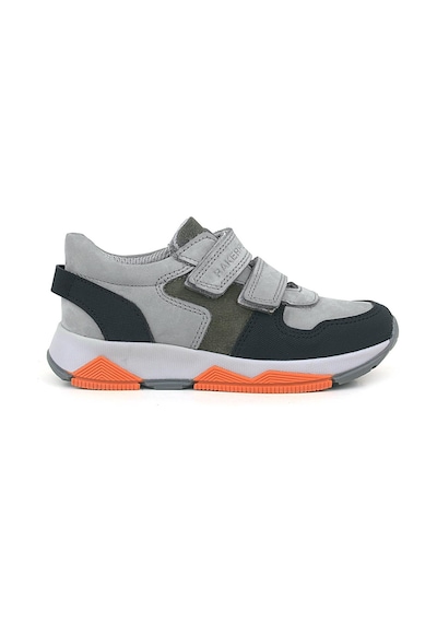 Rakerplus Hakiki Deri Gri Siyah Çocuk Sneakers Spor Ayakkabı Gri